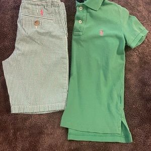 Boys short set polo by Ralph Lauren.